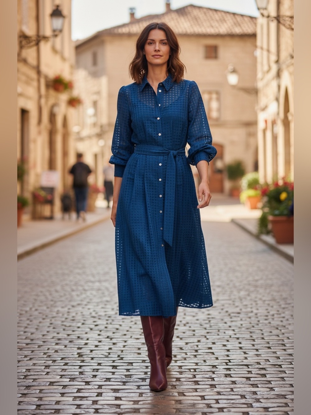 Phase Eight Natalie Midi Shirt Dress Sz 4